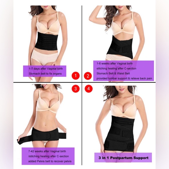 NEW 3 in 1 POSTPARTUM BELT, PLUS SIZE, black - Picture 6 of 16